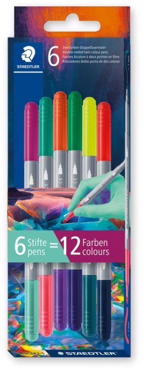 Двувърхи флумастери Staedtler Multiverse, 12 цвята, вариант 1