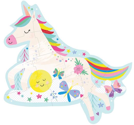 Пъзел Floss & Rock, Rainbow Unicorn - Еднорог, 12 части