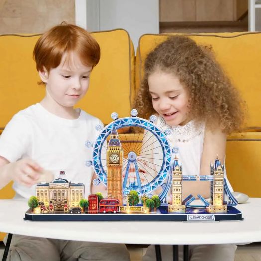 Светещ 3D пъзел Cubic Fun CityLine - Лондон, 90 части