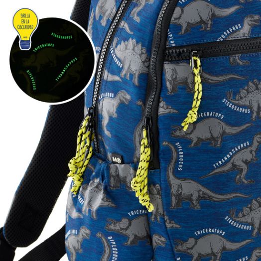 Раница Miquelrius Wild Dino с две отделения, светеща в тъмното, 14 л.