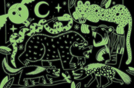 Детски светещ пъзел Mudpuppy: Земни хищници, 100 части