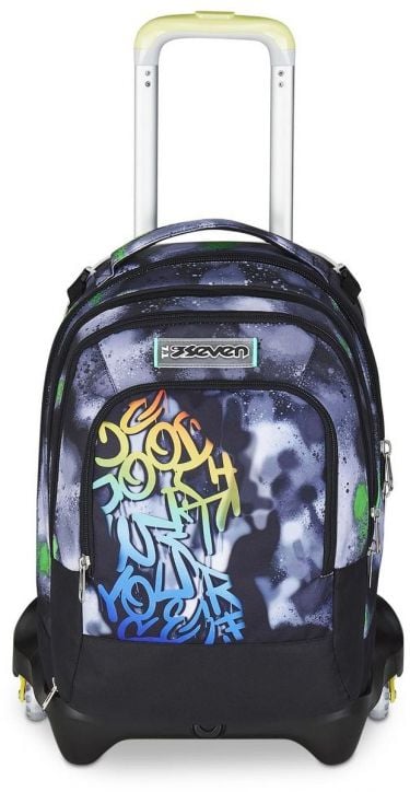 Ученическа раница на колела Seven Detach Spring Paint и телескопична дръжка