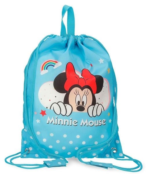 Торбичка Pepe Jeans Minnie Rainbow Sky Blue с връзки, синя