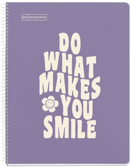 Тетрадка Miquelrius Messages А4 със спирала, 80 листа на широки редове, лилава