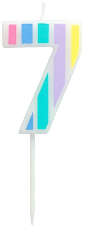 Свещ за рожден ден Folat - Цифра 7, пастел