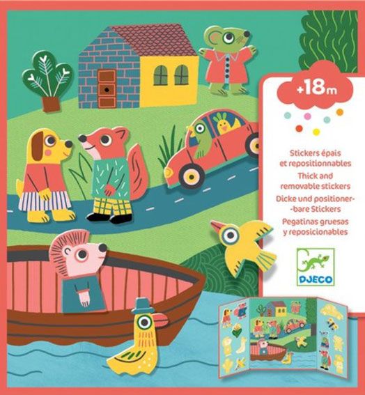 Творчески комплект със стикери Djeco: Направи животни