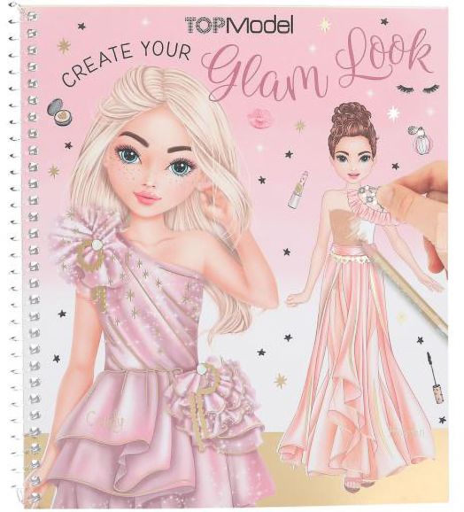 Книжка за оцветяване със стикери Top Model - Glam Look