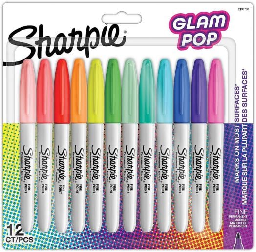 Комплект маркери Sharpie - Glam Pop, 12 цвята