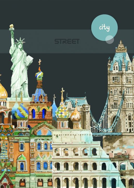 Тетрадка Street City Break А4, 60 листа с широки редове