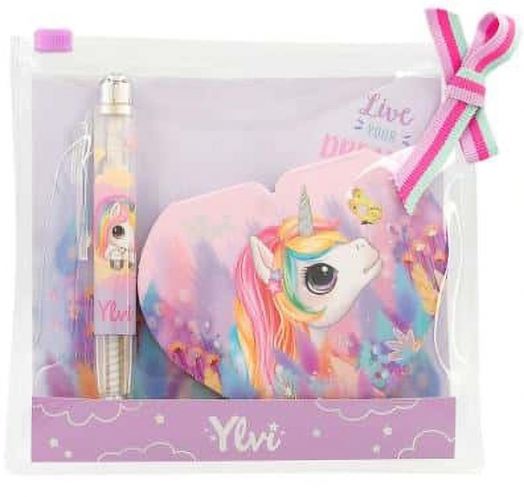 Детски комплект Ylvi - тефтерче с химикалка, Еднорог
