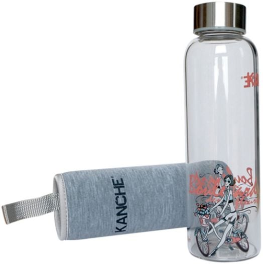 Стъклена бутилка Kanche - Лили и колелото, 0.500 л.