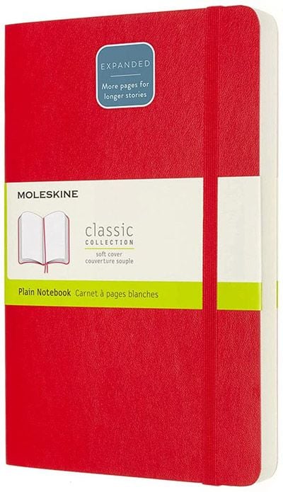 Класически тефтер Moleskine Expanded Red с меки корици и нелинирани страници