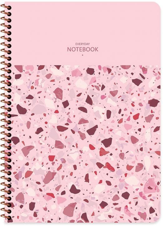 Тетрадка Keskin Color Terrazzo, 80 листа с малки квадратчета, асортимент