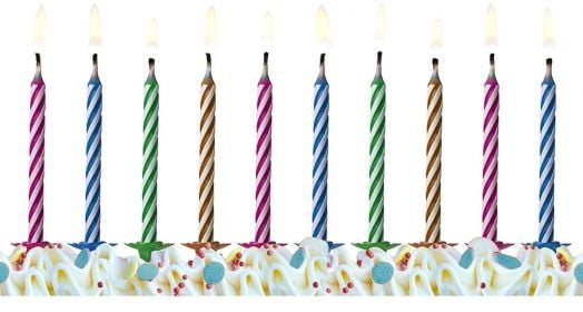 Свещи за рожден ден PartyDeco Magic, 10 бр.