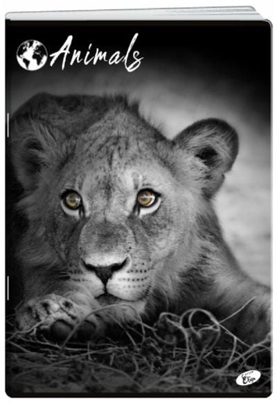 Тетрадка Elisa Animals А4, 60 листа с широки редове