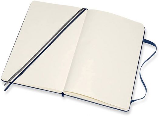 Класически тефтер Moleskine Expanded Sapphire Blue с твърди корици и нелинирани страници