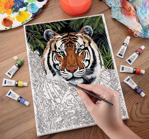 Комплект за рисуване с акрилни бои Royal & Langnickel - Тигър