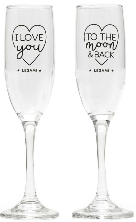 Комплект чаши за шампанско Legami, 2 бр.