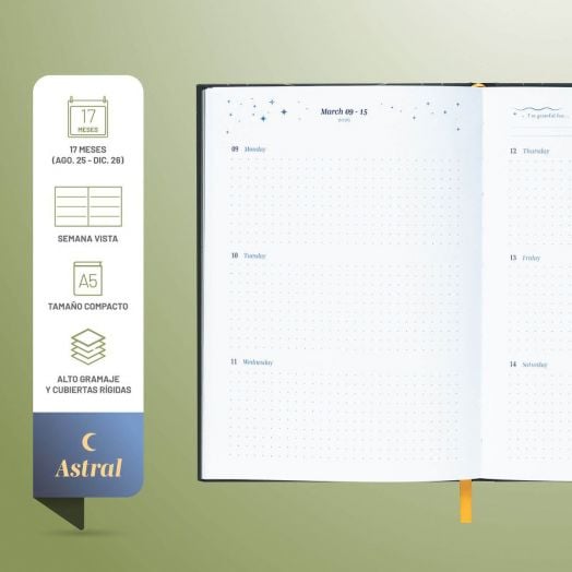 Седмичен планер Grupo Erik Astral за 17 месеца - август 2025 / декември 2026 година