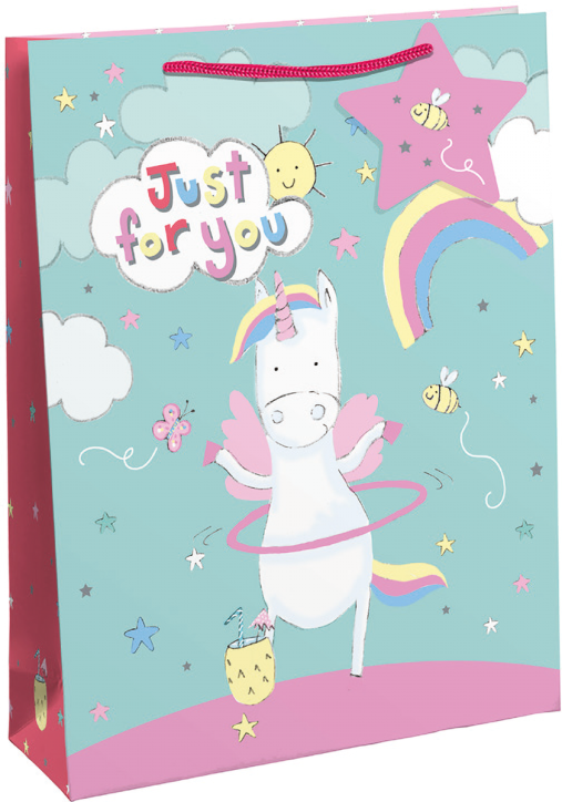 Детска подаръчна торбичка Eurowrap - Еднорог с обръч, голяма