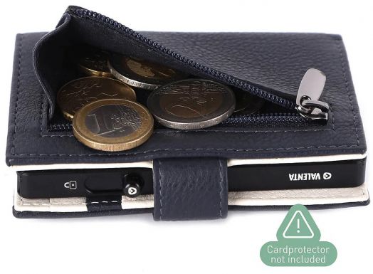 Кожен калъф за карти Valenta MagSafe Luxe Navy