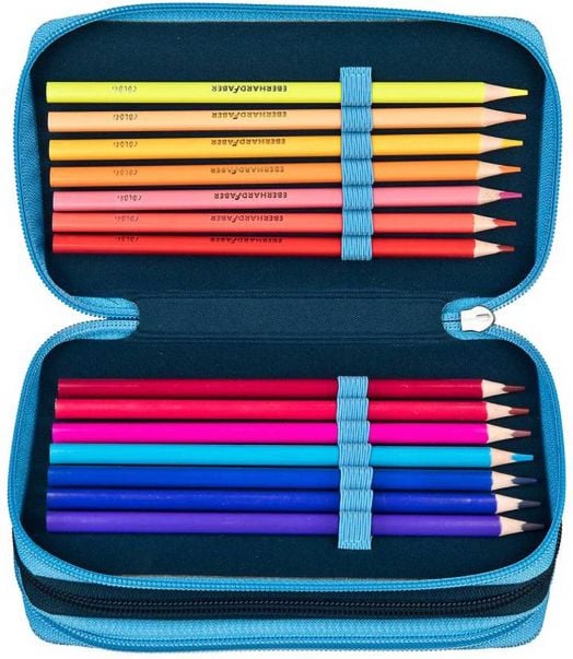 Ученически несесер Scooli Avengers с три отделения, пълен