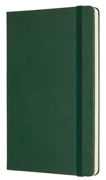 Класически лавровозелен тефтер Moleskine Classic Myrtle Green с твърди корици и листа на малки квадратчета