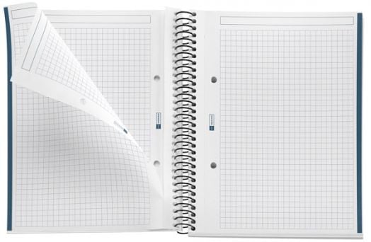 Тетрадка Miquelrius Be Eco A5 със спирала, 80 листа, малки квадратчета, сапфир