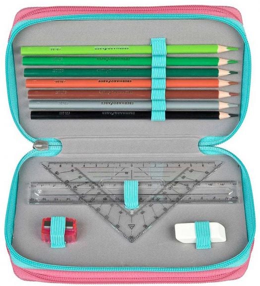 Ученически несесер Scooli Minnie Mouse с три отделения, пълен