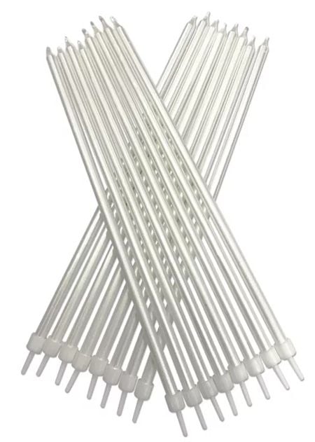 Дълги свещички Creative Party - Перлени, 16 бр.