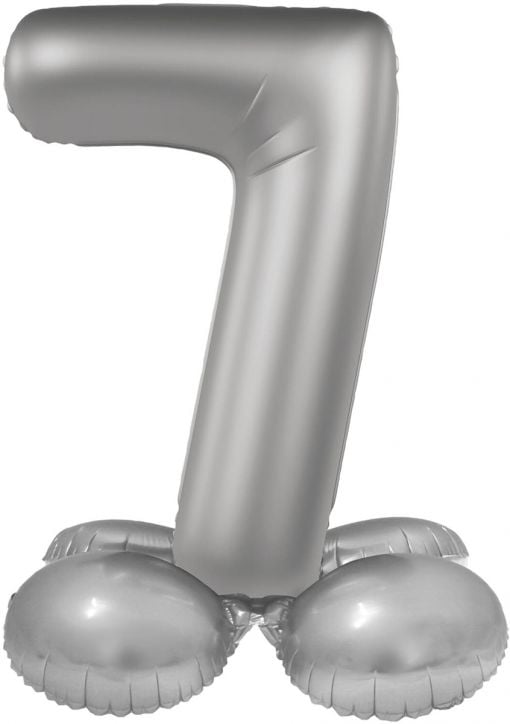 Фолиев балон Folat - Цифра 7, сребърен, матов