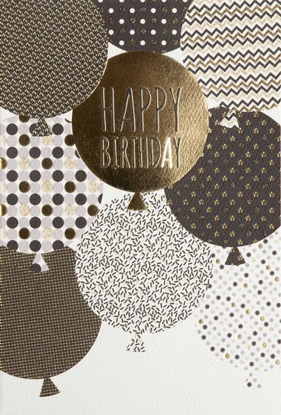 Картичка Busquets за рожден ден: Балони Patchwork