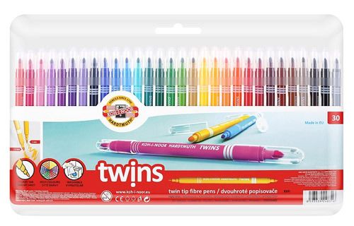 Двувърхи флумастери Koh-I-Noor, 30 цвята