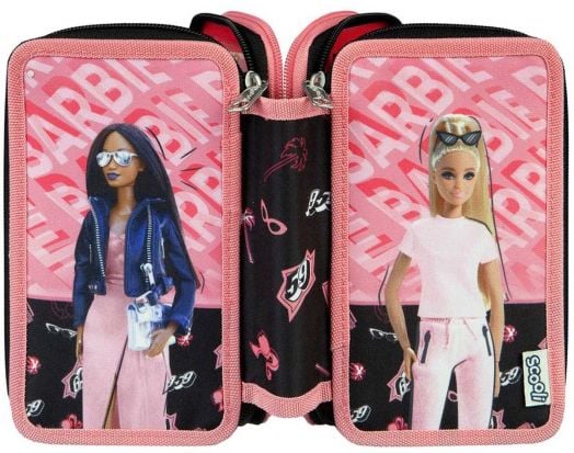 Ученически несесер Undercover Barbie с три отделения, пълен
