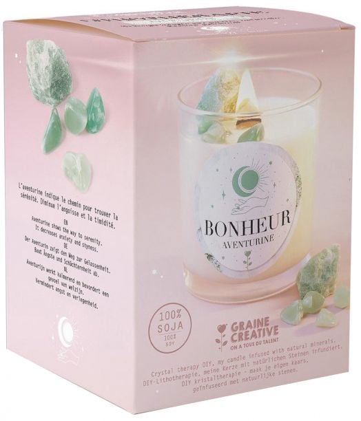 Комплект за правене на свещ Graine Creative - Литотерапия Авантюрин