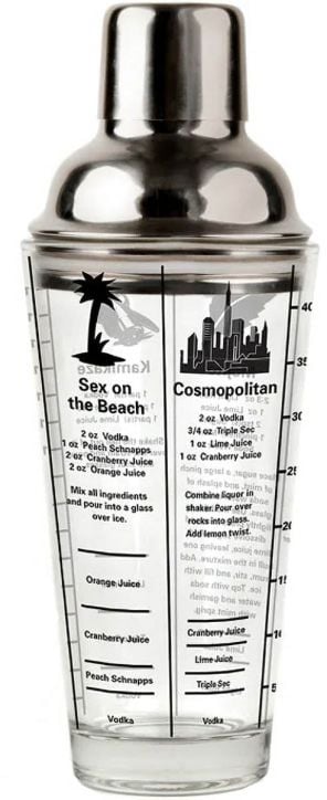 Шейкър с рецепти за коктейли Kikkerland