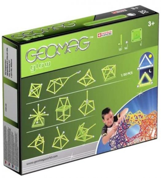 Магнитен конструктор Geomag Glow, 30 части