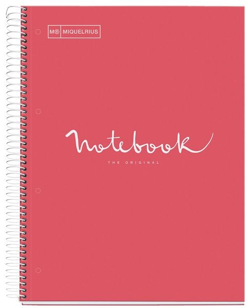Тетрадка Miquelrius Emotions A4 със спирала, 80 листа на точки, корал