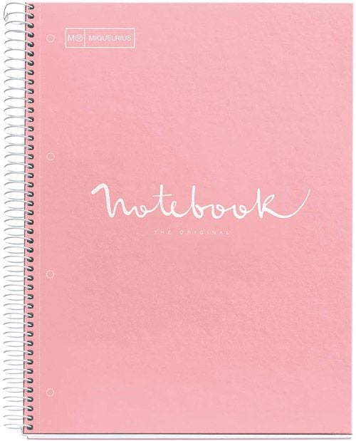 Тетрадка Miquelrius Emotions А5 със спирала, 80 листа на точки, розова