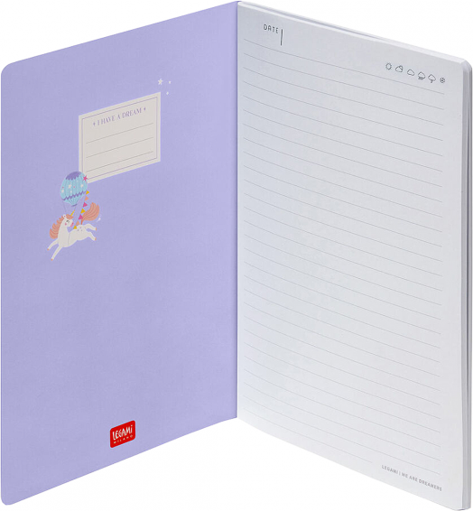 Тетрадка Legami - Еднорози, A5