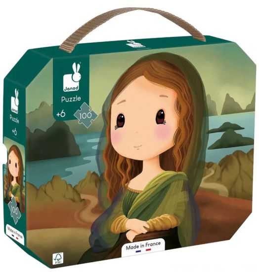 Детски пъзел в куфарче Janod - Вдъхновено от Леонардо да Винчи, 100 части