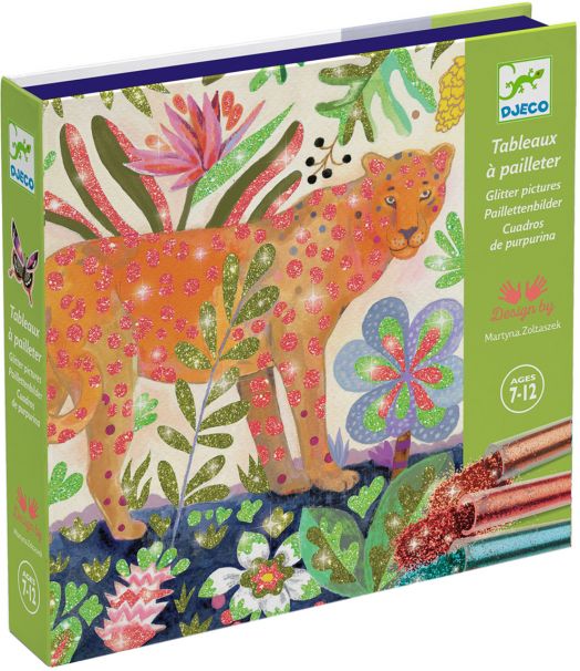 Комплект за рисуване с брокат Djeco - Тропик