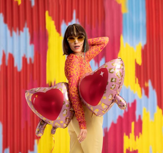 Фолиев балон PartyDeco - Сърца очила