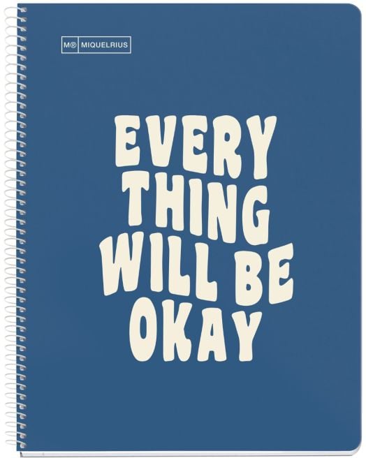 Тетрадка Miquelrius Messages А4 със спирала, 80 листа на широки редове, морско синя