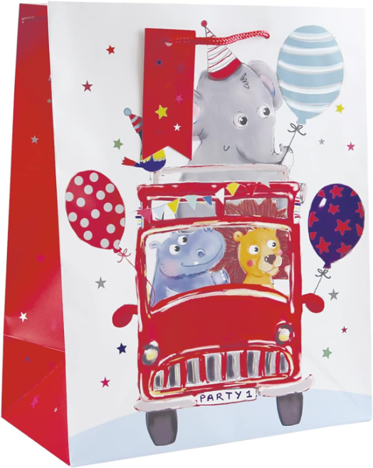 Детска подаръчна торбичка Eurowrap - Зоо автобус, голяма