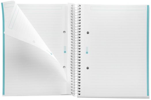 Тетрадка Miquelrius Emotions A5 със спирала, 80 листа широки редове, светлосиня