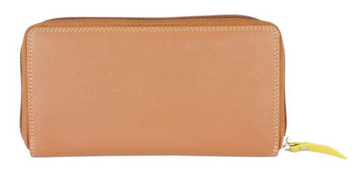 Хоризонтален дамски портфейл Mano Multicolours, коняк