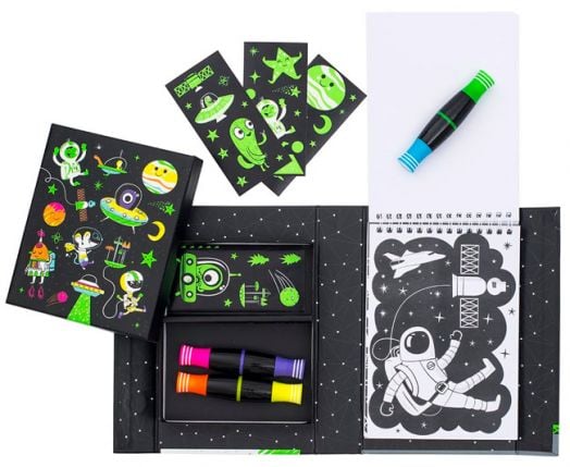 Креативен комплект за оцветяване с неонови маркери Tiger Tribe - Космос