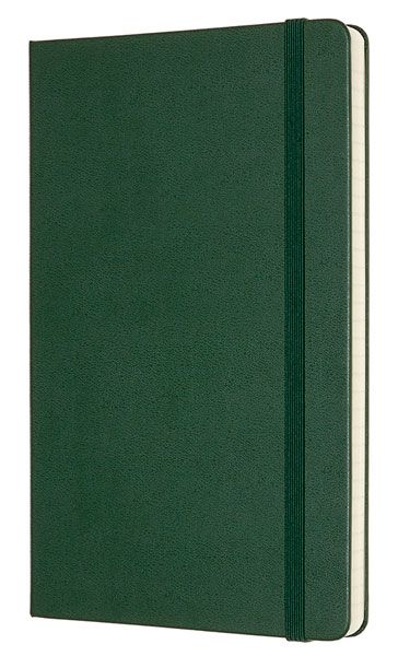 Джобен лавровозелен тефтер Moleskine Classic Myrtle Green с твърди корици и нелинирани листа