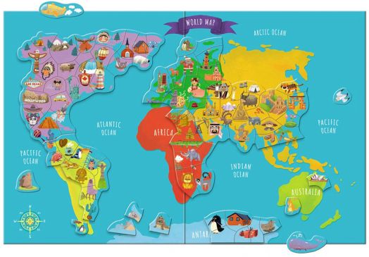 Магнитна игра Dodo: Карта на света